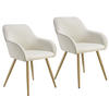 ESSZIMMERSTUHL 2er Set Marilyn 58 x 62 x 82 cm creme/gold - Goldfarben/Creme, Kunststoff (62/82/58cm) - tectake