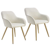 ESSZIMMERSTUHL 2er Set Marilyn 58 x 62 x 82 cm creme/gold - Goldfarben/Creme, Kunststoff (62/82/58cm) - tectake