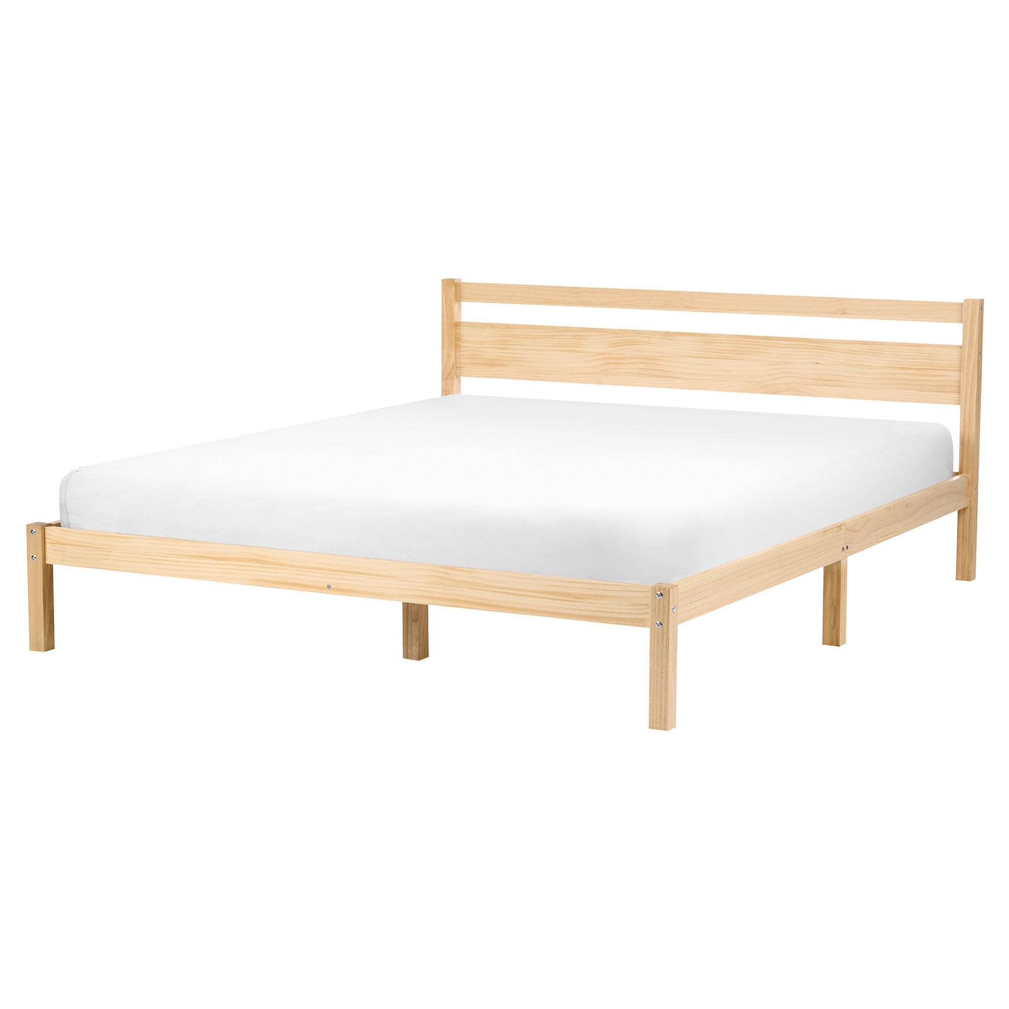 BETT mit Lattenrost 160/200 Kiefernholz Hellbraun Mercurer - Hellbraun/Braun, Holz (160/200cm) - Beliani