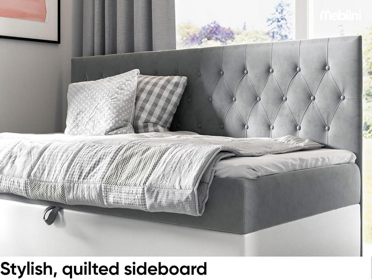 KINDERBETT FLIPPO 2 - Weiß/Grau, Holzwerkstoff (102/202cm) - Meblini