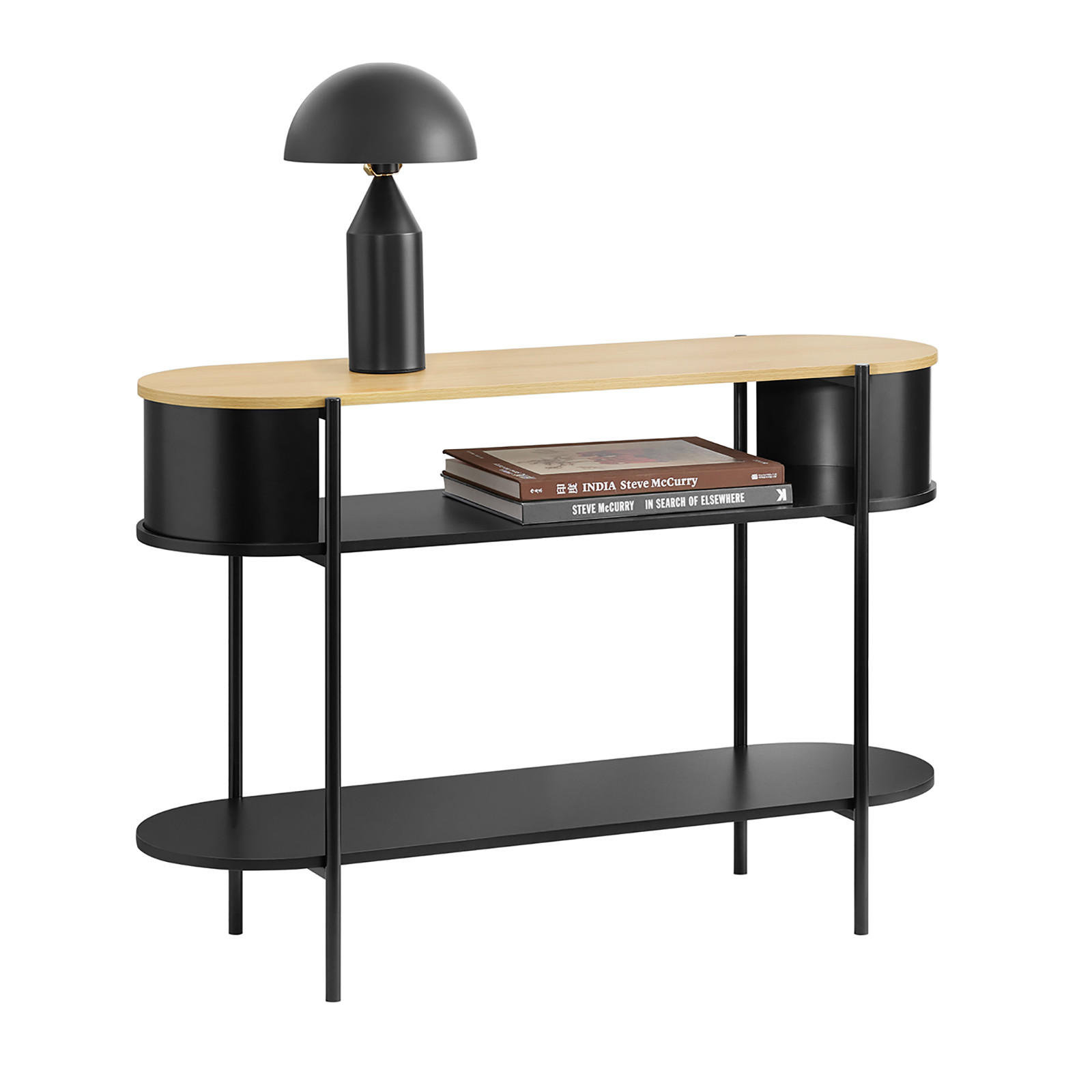 KONSOLENTISCH aus Holz und Metall, Schwarz - Schwarz, Metall (39/110/76cm) - SoBuy