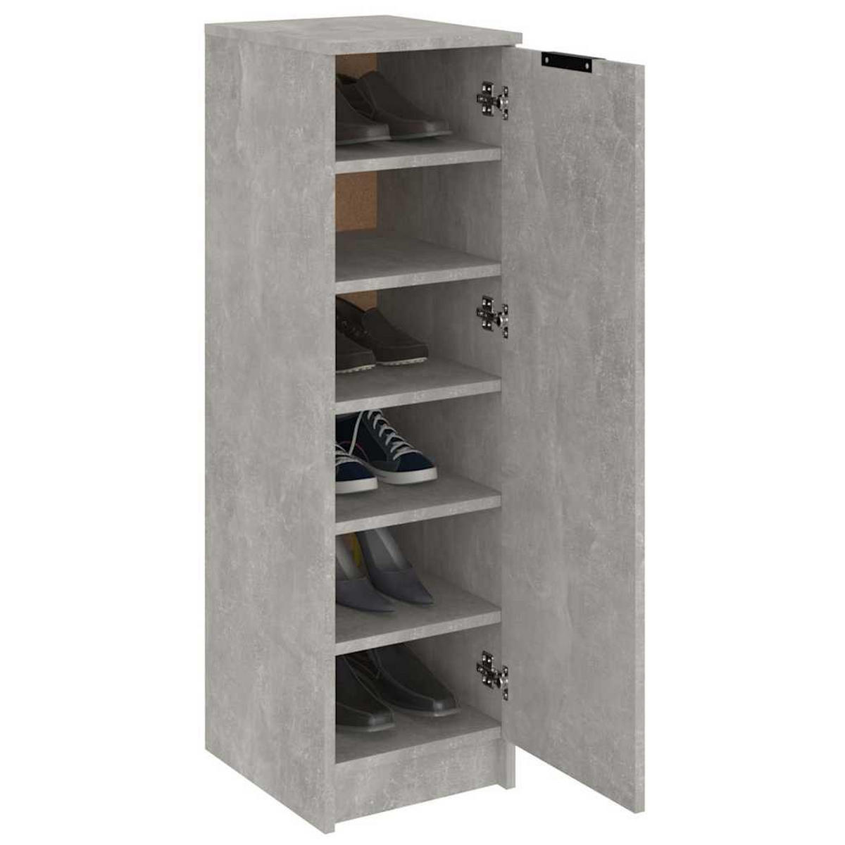SCHUHSCHRANK Betongrau 30/35/100 Cm Holzwerkstoff - Grau, Holzwerkstoff (35/100/30cm) - vidaXL