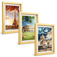 BILDER SET 3er Set - 20x30 cm Goldrahmen - Denkmäler Europas - Goldfarben, Kunststoff (20/30cm) - TULUP