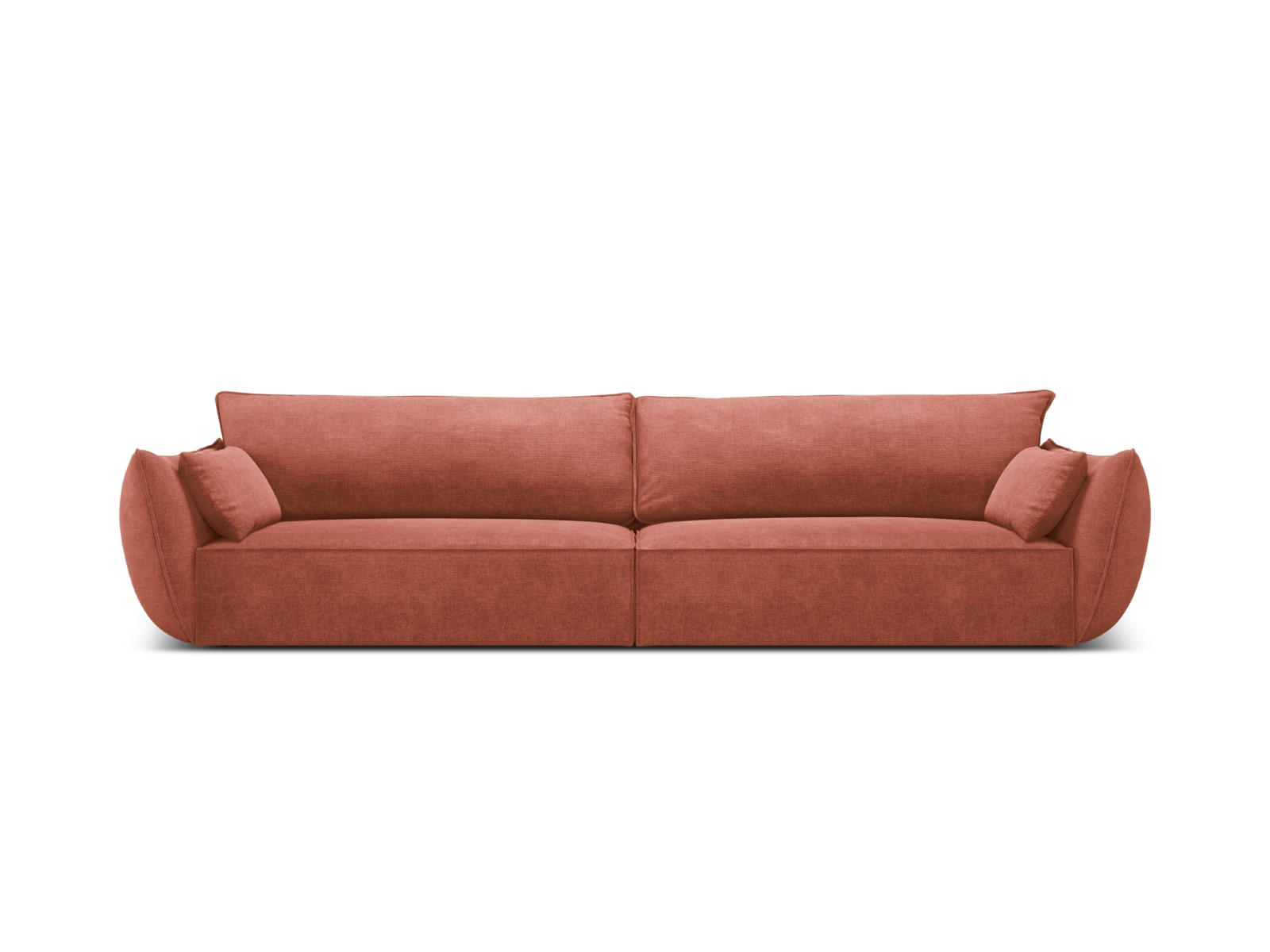 SOFA Kaelle aus Chenille-Stoff terrakotta 4 Sitzplätze - Terracotta, Textil (110/85/248cm) - Micadoni