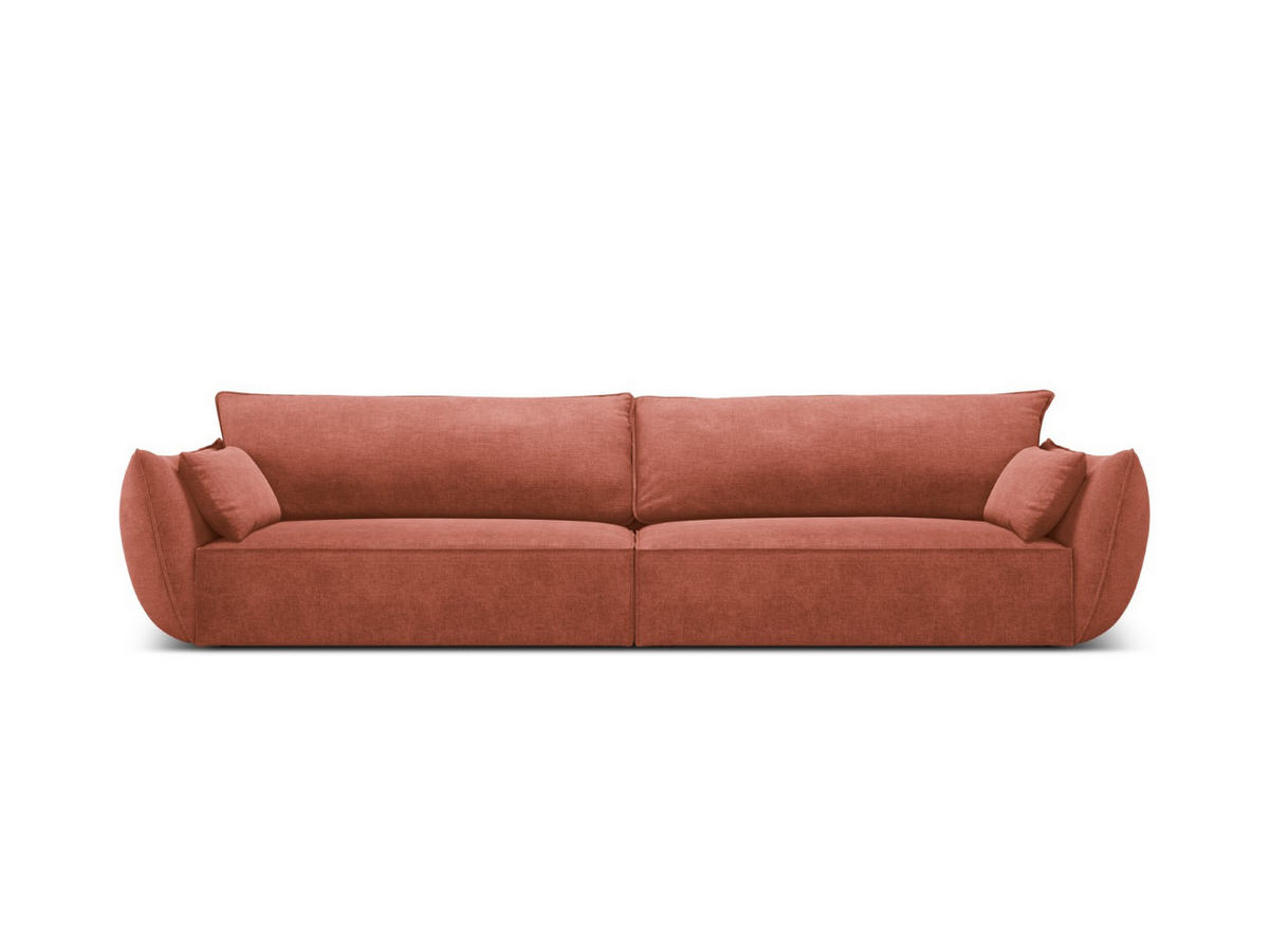 SOFA Kaelle aus Chenille-Stoff terrakotta 4 Sitzplätze - Terracotta, Textil (110/85/248cm) - Micadoni