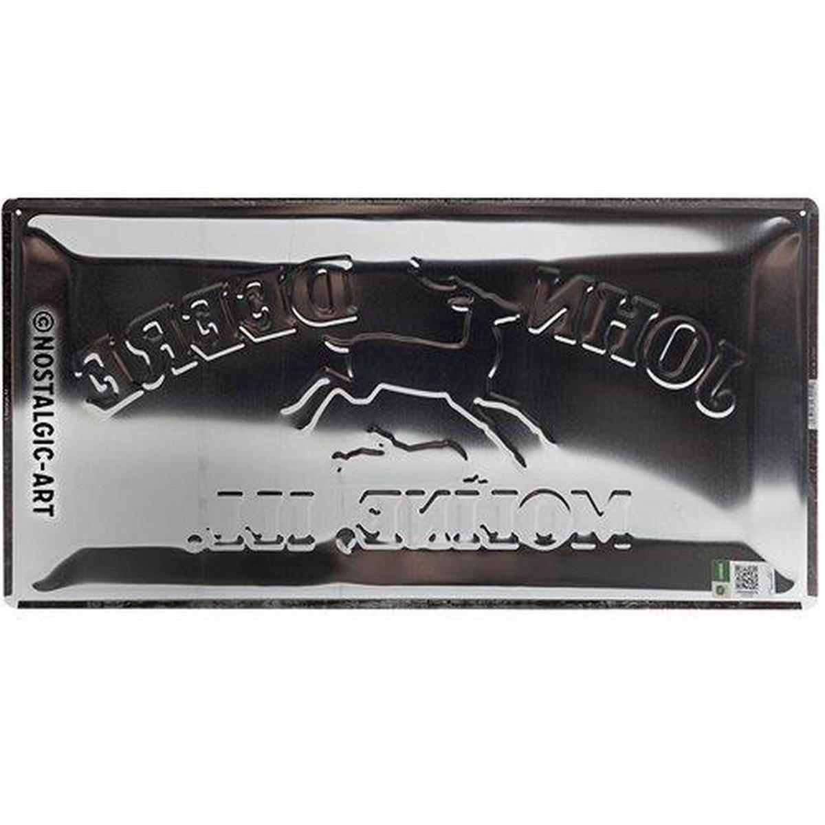 BLECHSCHILD 25/50 cm John Deere Logo 1937 - Multicolor, Metall (50/25/1cm) - Nostalgic-Art