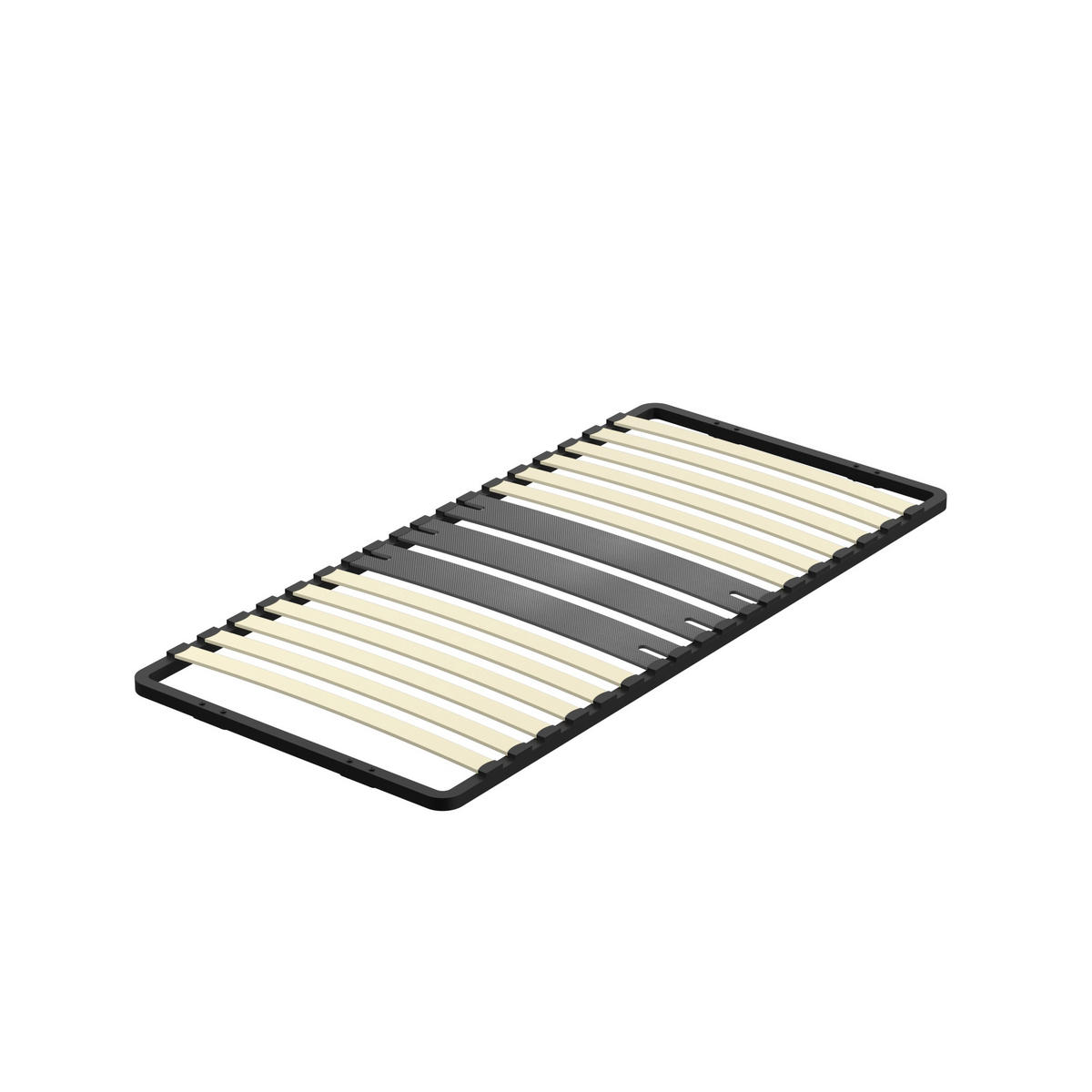 LATTENROST naturbelassen, 90/200 cm, 15 Latten aus Pappelholz - Schwarz, Metall (90/200cm) - DEWINNER