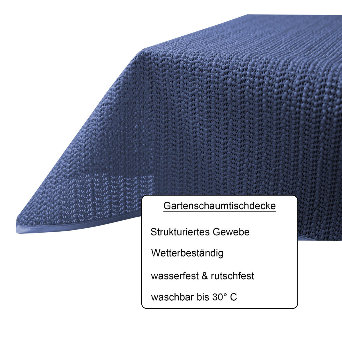 TISCHDECKE Outdoor rechteckig 130/160 cm Blau - Blau, Kunststoff (130/160cm) - TiborTex