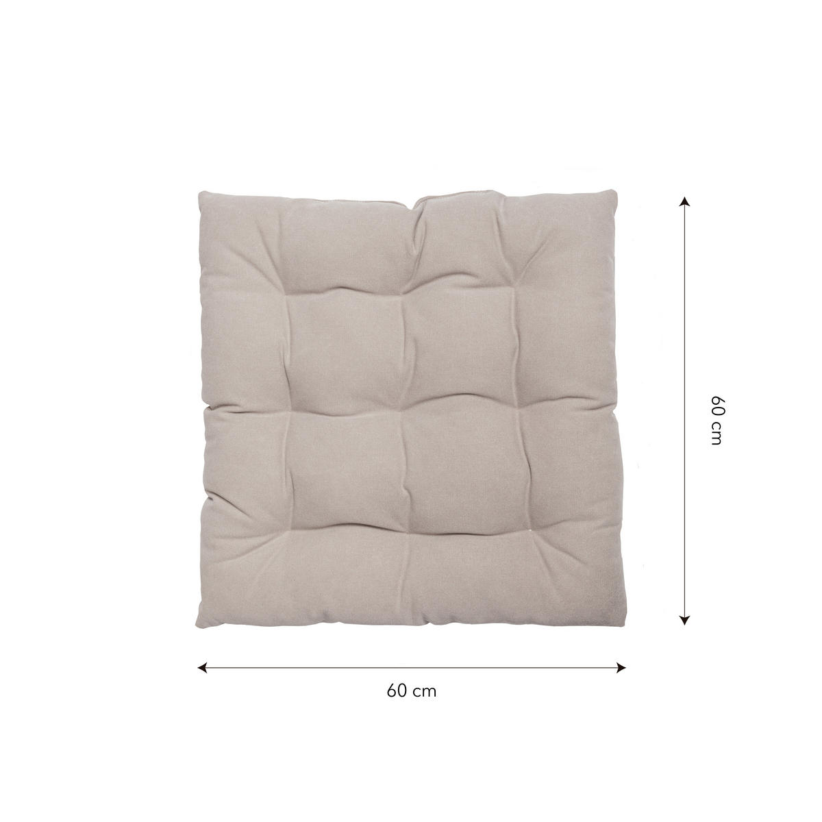 BODENKISSEN aus taupefarbener Baumwolle, 60/60 cm CALMA - Taupe, Textil (60/60/5cm) - RNT By Really Nice Things