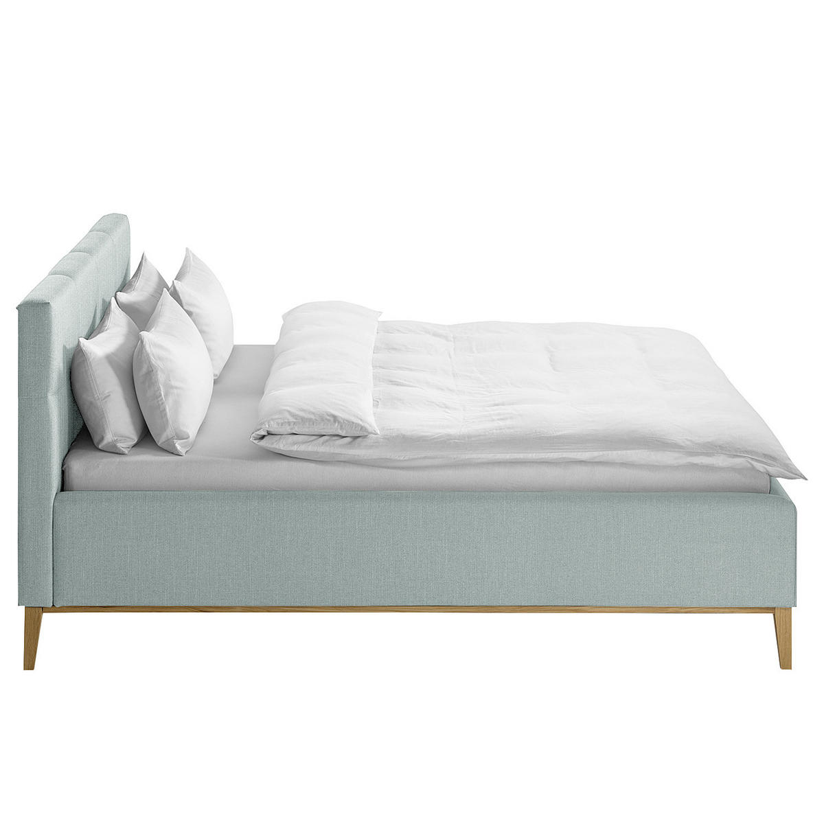 POLSTERBETT - Blaugrau, Textil (160/200cm) - home24