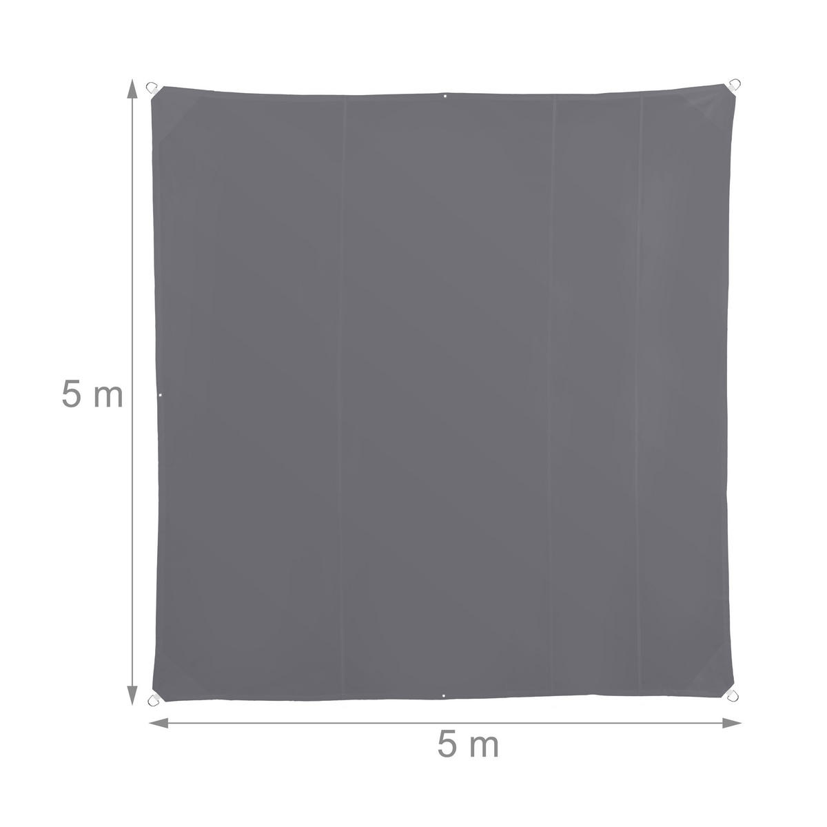 SONNENSEGEL - Grau, Textil/Metall (500/500cm) - Relaxdays