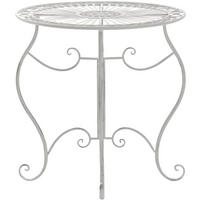 GARTENTISCH rund Ø70 cm Metall Antik Weiß - Weiß, Metall (70/70/72cm) - CLP