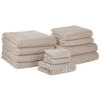 BADEHANDTUCH 11-teiligBeige Areora - Beige, Textil (100/150cm) - Beliani