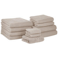 BADEHANDTUCH 11-teiligBeige Areora - Beige, Textil (100/150cm) - Beliani