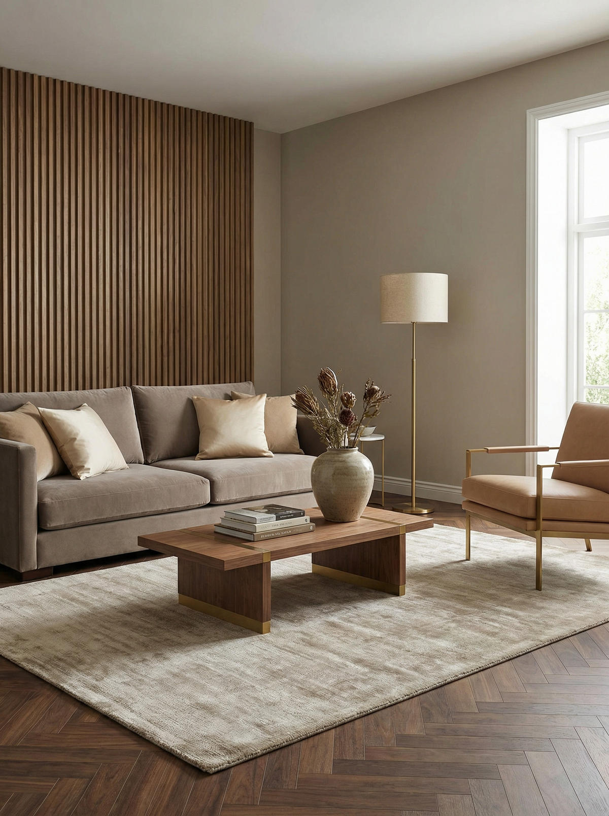 TEPPICH Viskose handgewebt zeitloses Design BARI, Taupe 120x170 cm - Beige, Textil (120/170cm) - KADIMA DESIGN