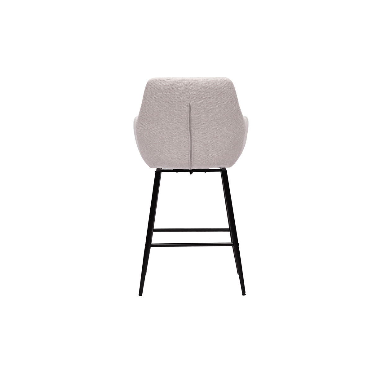 BARHOCKER drehbar 360° aus Stoff in Samtoptik beige und Metall H66 cm (2er-Set) ALESS - Beige, Textil (53.7/95.5/52.5cm) - Miliboo
