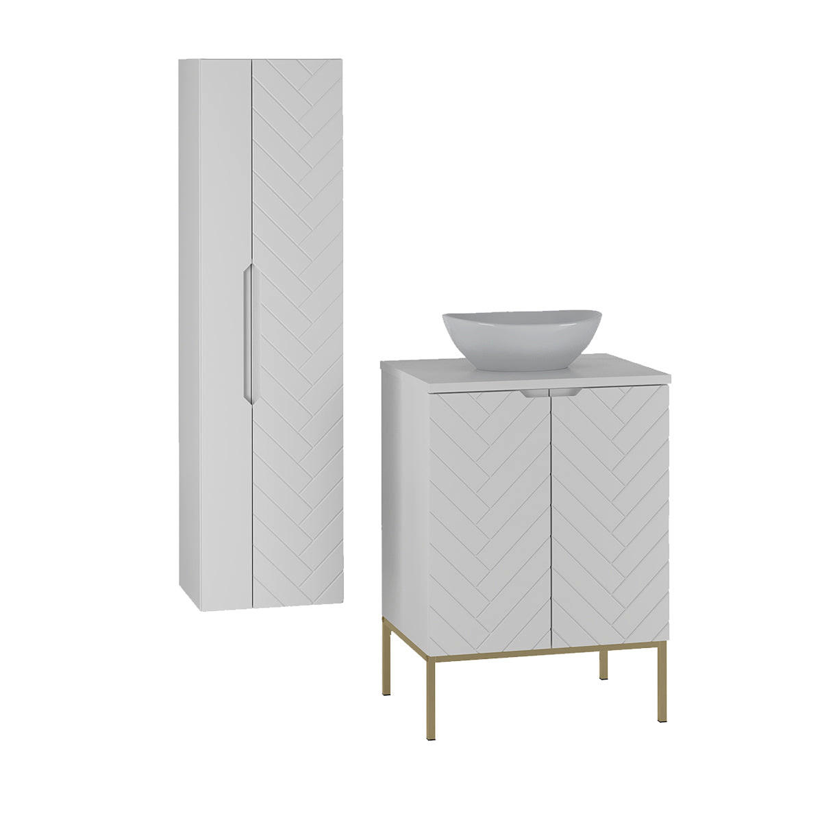 Petits-meubles KOUPELNOVÝ NÁBYTEK 60.6cm Daria 2er-Set Bílá