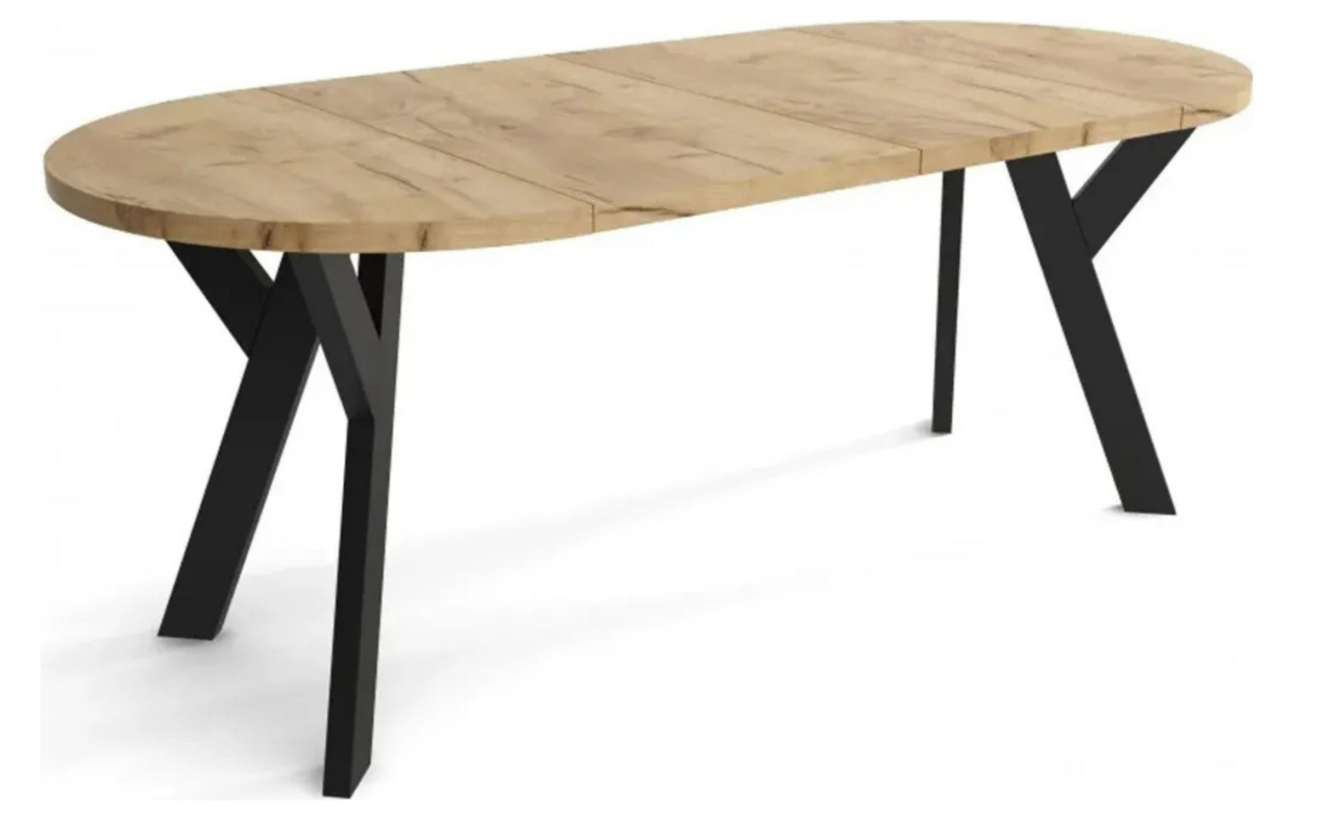 ESSZIMMERTISCH IDA, ausziehbarer Tisch Durchmesser: 110 cm bis 150 cm, Wohnzimmertisch Farbe: Braun, mit Holzbeinen in Farbe Schwarz - Schwarz/Braun, Holzwerkstoff (110/110/75cm) - Sepro Meble