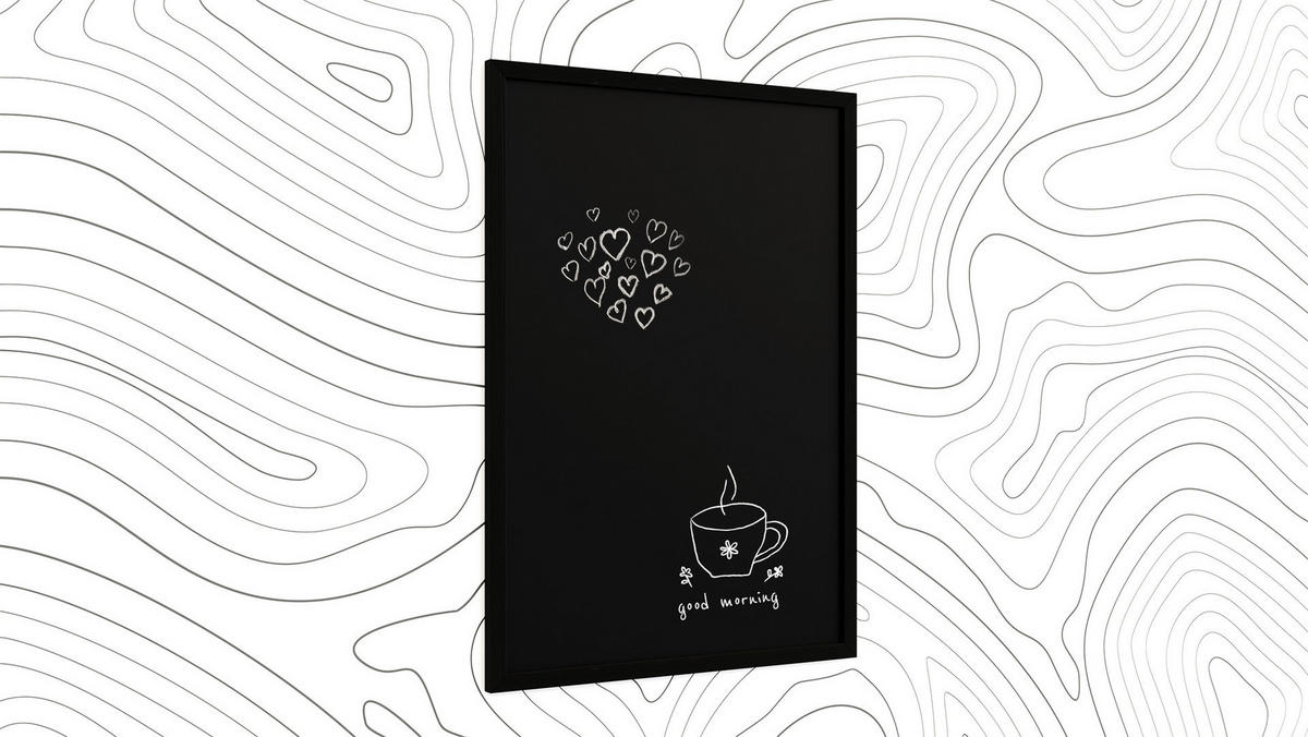 SCHWARZE Kreidetafel 70x50 cm mit Schwarz ECO-Holzrahmen - Schwarz, Holz (70/50/2cm) - ALLboards