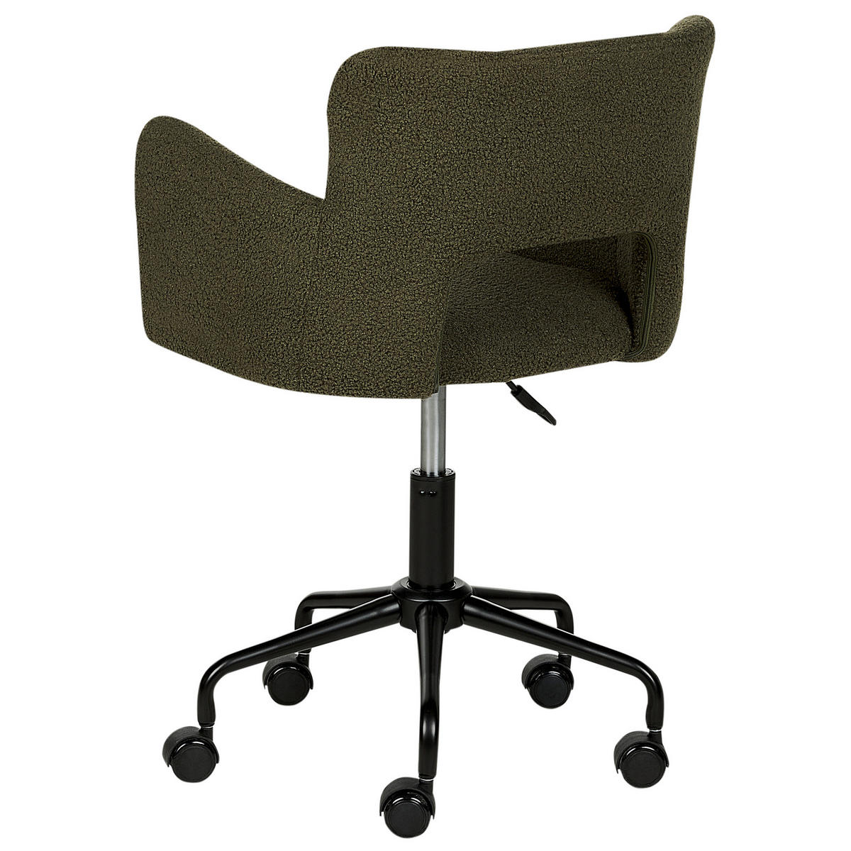 BÜROSTUHL Bouclé Dunkelgrün Sanilac - Schwarz/Grün, Textil (62/71/62cm) - Beliani