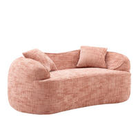 SOFA Zweisitzer gebogen Pink - Pink, Kunststoff (170/65/84cm) - Meubliv