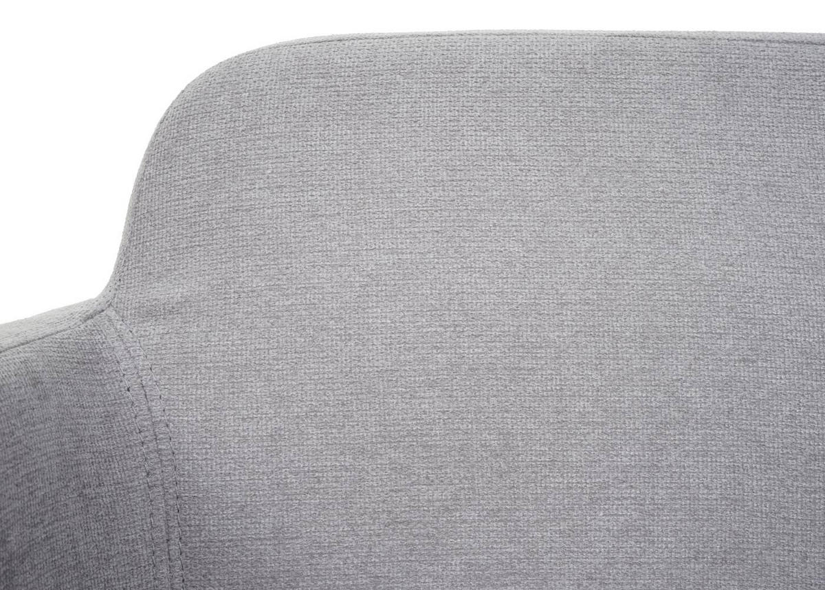 ESSZIMMERSTUHL 6er-Set 77x57x56cm Sitzhöhe 48cm Stoff/Textil Metall Grau Polsterstuhl mit Armlehne - Grau, Textil (57/77/56cm) - CHEFGASTRO