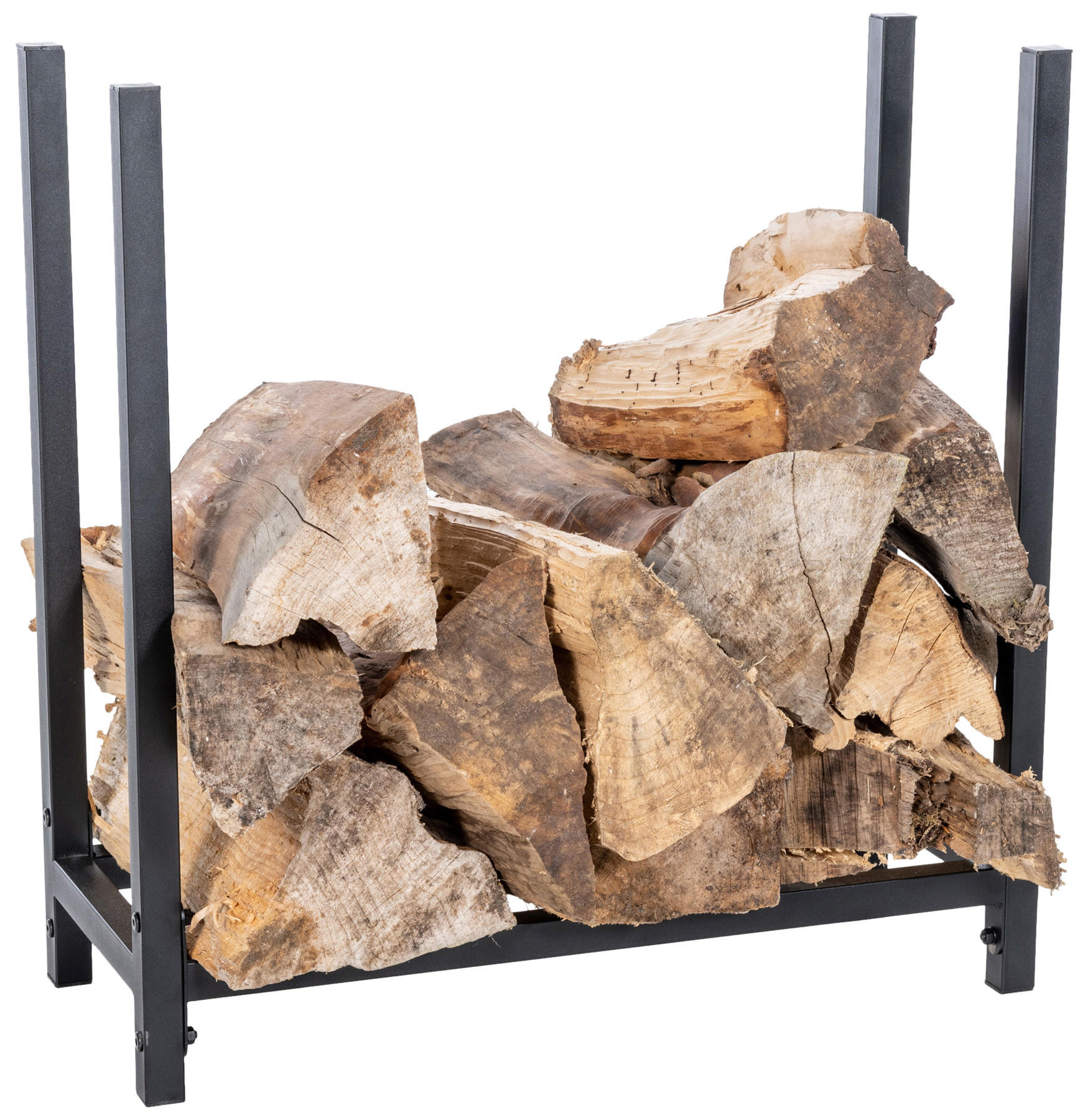 KAMINHOLZREGAL 60/25/62 cm Metall schwarz - Schwarz, Metall (60/62/25cm) - CLP