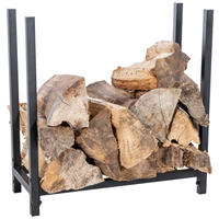 KAMINHOLZREGAL 60/25/62 cm Metall schwarz - Schwarz, Metall (60/62/25cm) - CLP