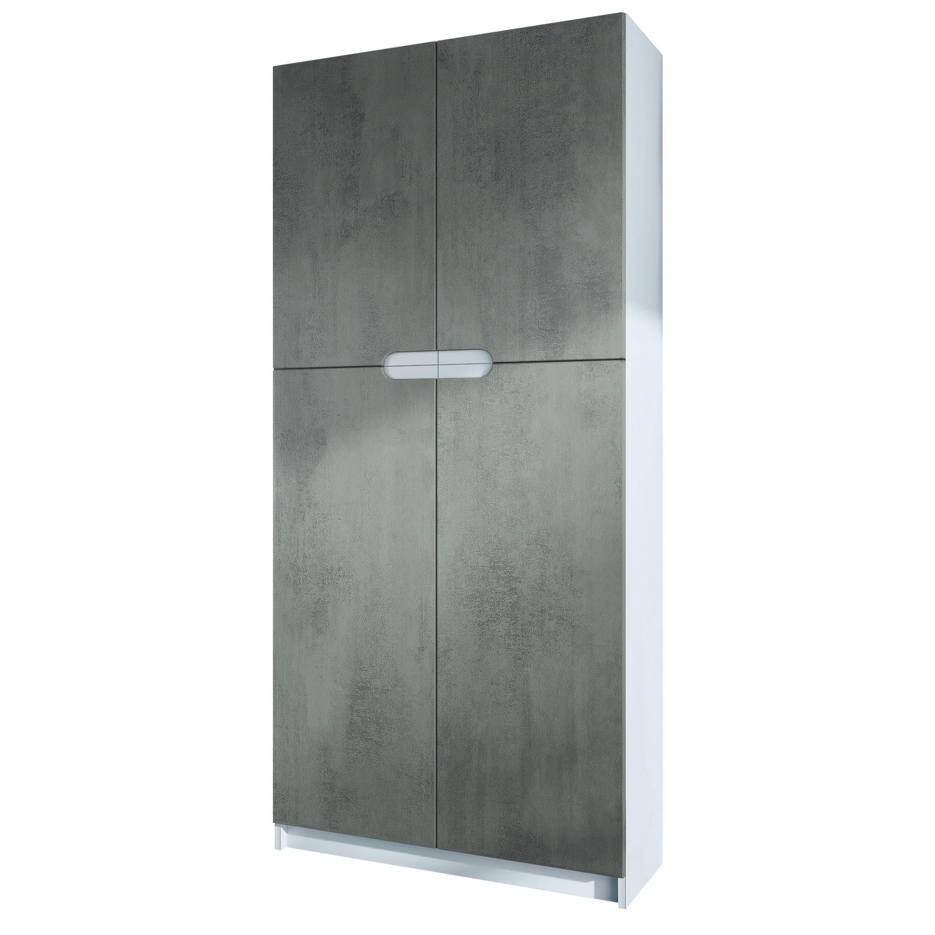 BÜROSCHRANK Logan Fronten in Beton Dunkel Optik - Dunkelgrau, Holzwerkstoff (82/185/37cm) - Vladon