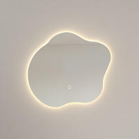 BADSPIEGEL mit Beleuchtung und Anti-Beschlag Rahmenloser 50/45 cm - Weiß, Glas (45/2.9/50cm) - EMKE