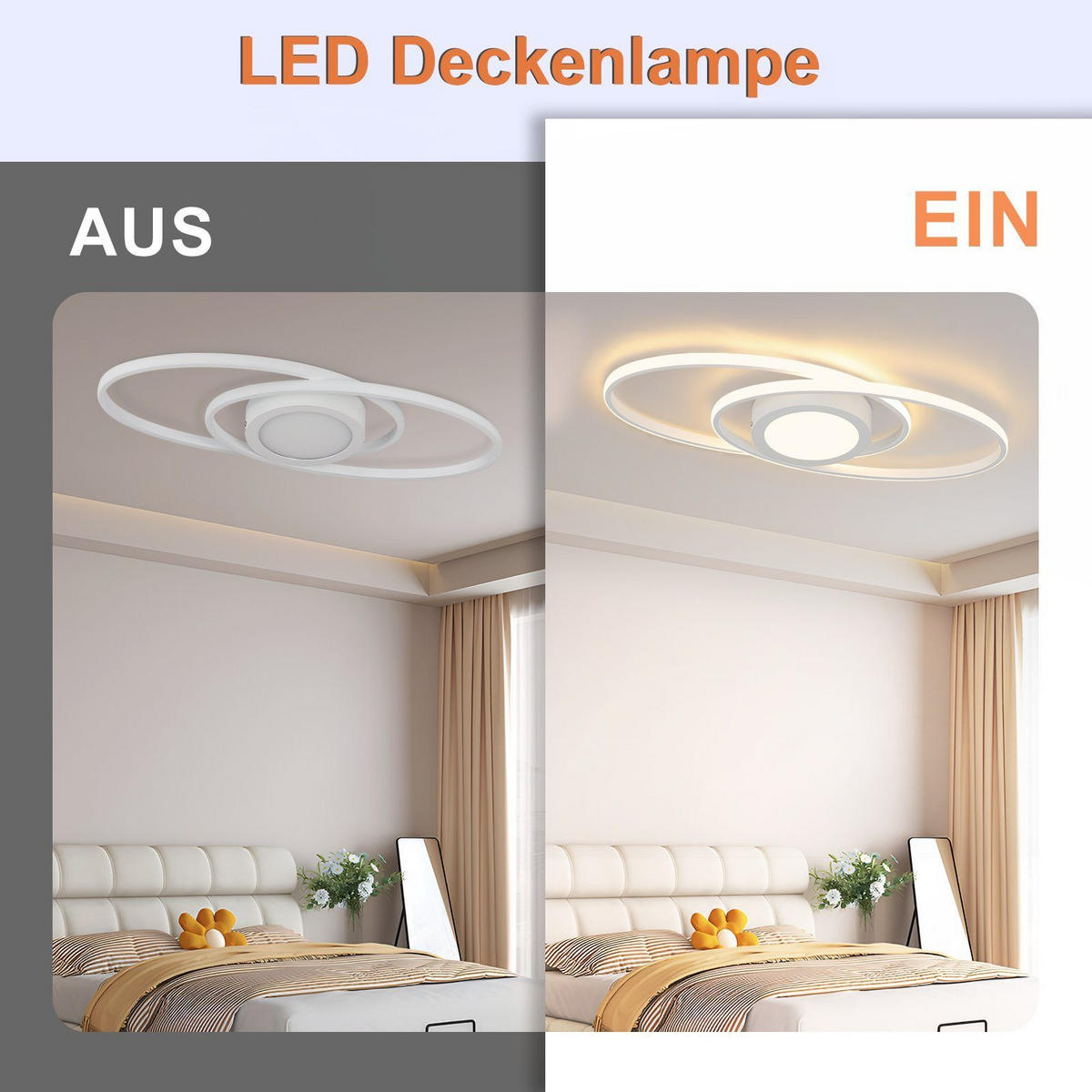 LED-DECKENLEUCHTE Einäugig 57/23/4 cm - Weiß, Metall (57/23/4cm) - Nettlife