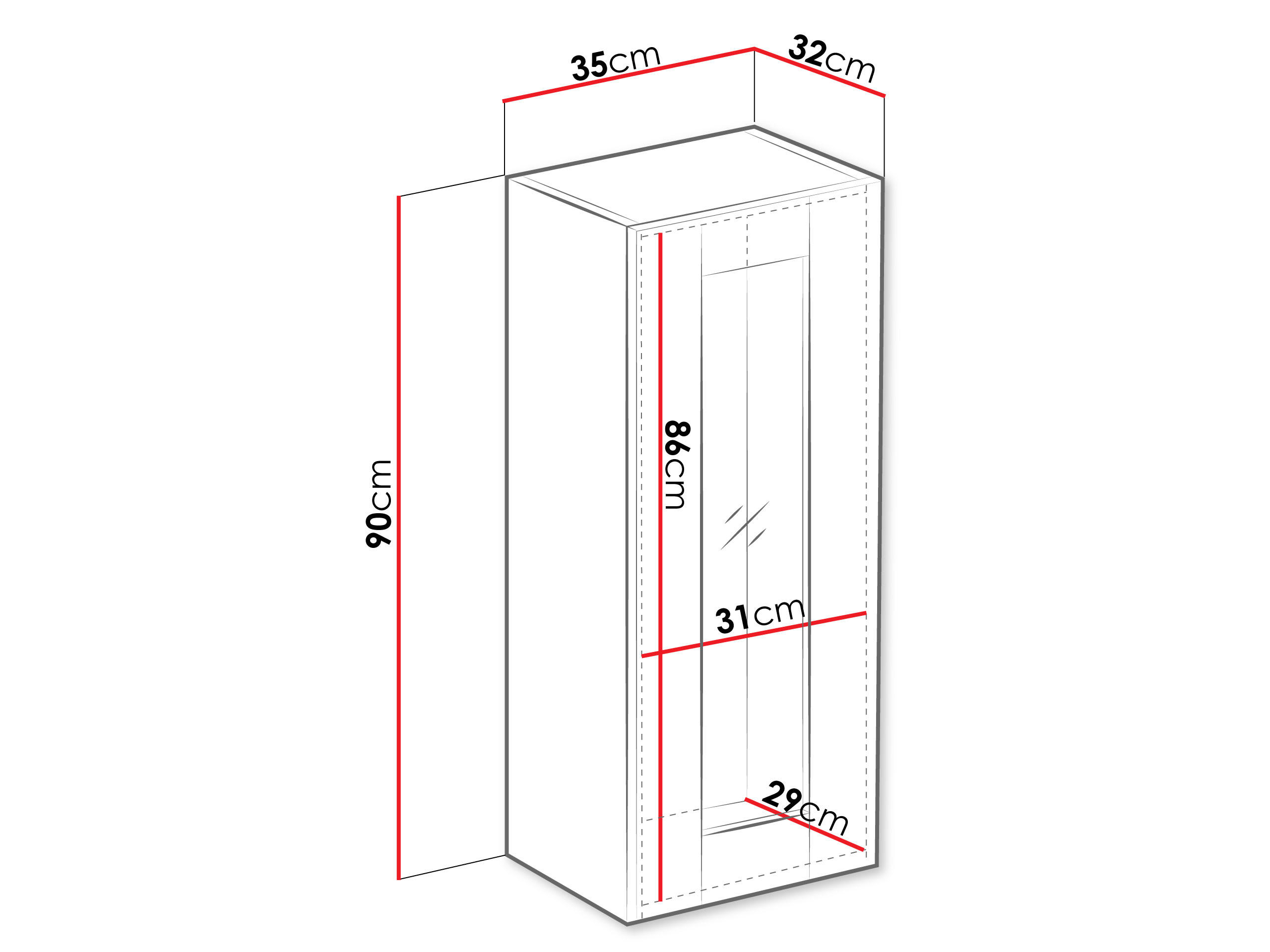 Thumbnail - Mirjan24 Hängevitrine, Schwarz, Eiche Wotan, Holzwerkstoff, Rechteckig, 35x90x32 cm, Wohnzimmer, Wohnwände, Vitrinenschr...