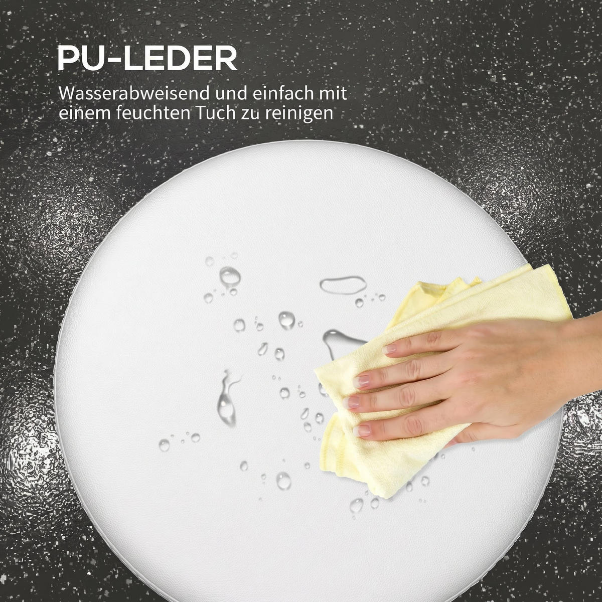 SALONGSTOL i konstläder och skumgummi, vit - Vit/Kromfärg, Plast/Metall (42/64/42cm) - Vinsetto