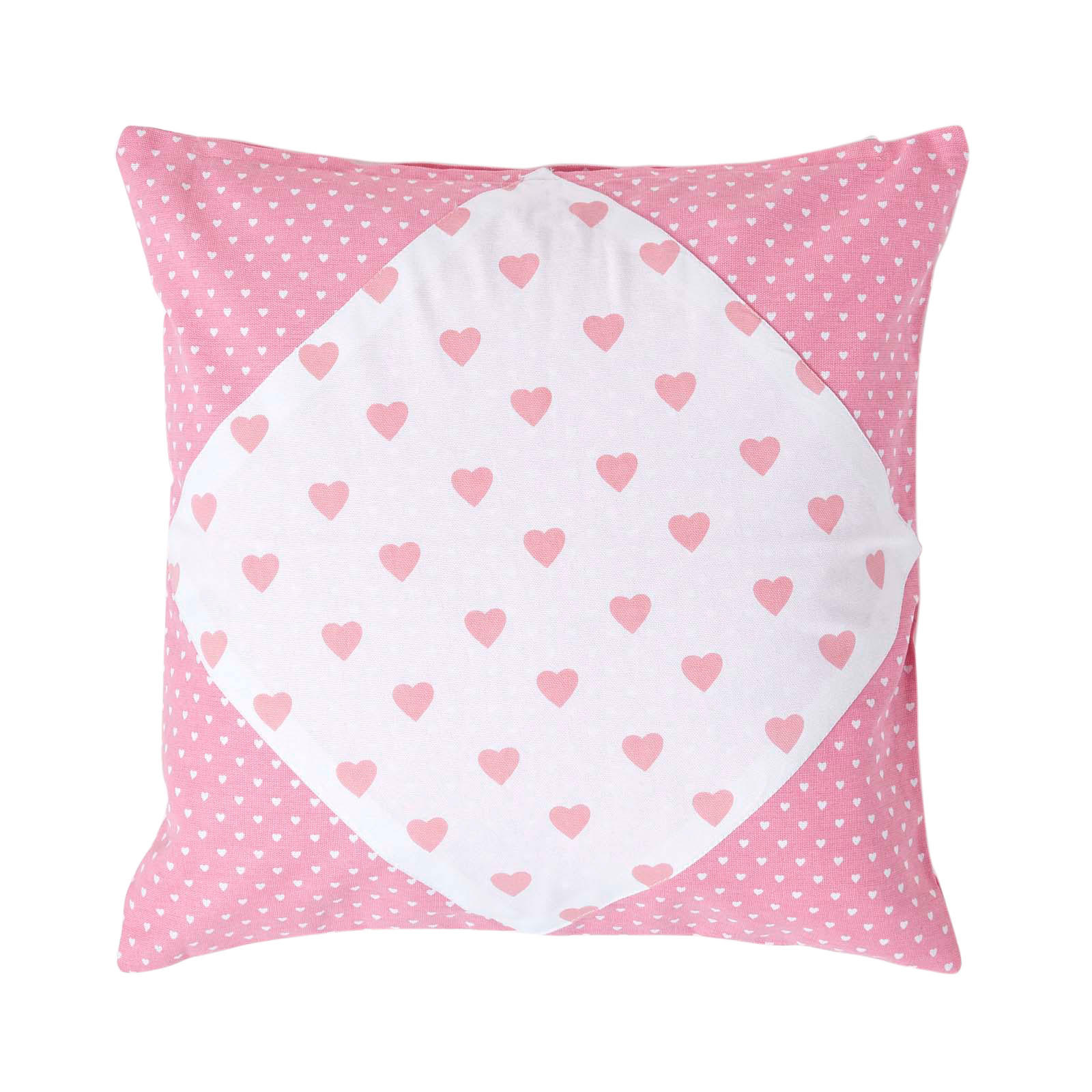 PATCHWORK-KISSENHÜLLE Herzen 45/45 cm - Rosa, Textil (45/45cm) - Homescapes