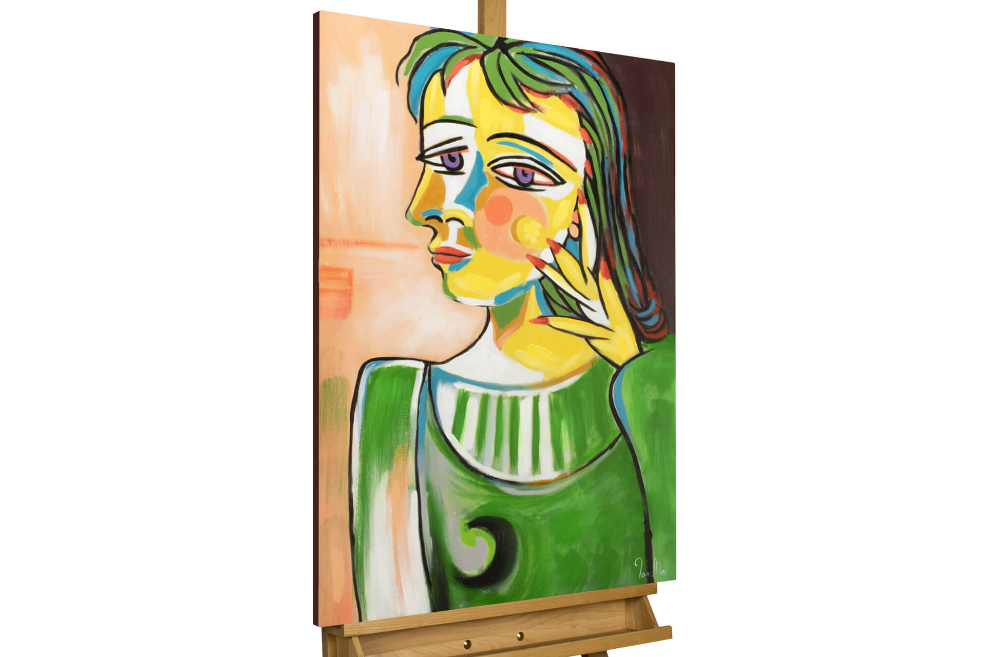 ACRYLBILD HANDGEMALT 60/90 cm - Grün, Holz/Textil (60/90cm) - KUNSTLOFT