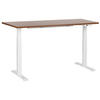 SCHREIBTISCH braunweiß 160/72 cm elektrisch höhenverstellbar Destin III - Dunkelbraun/Weiß, Holz (72/160/63cm) - Beliani