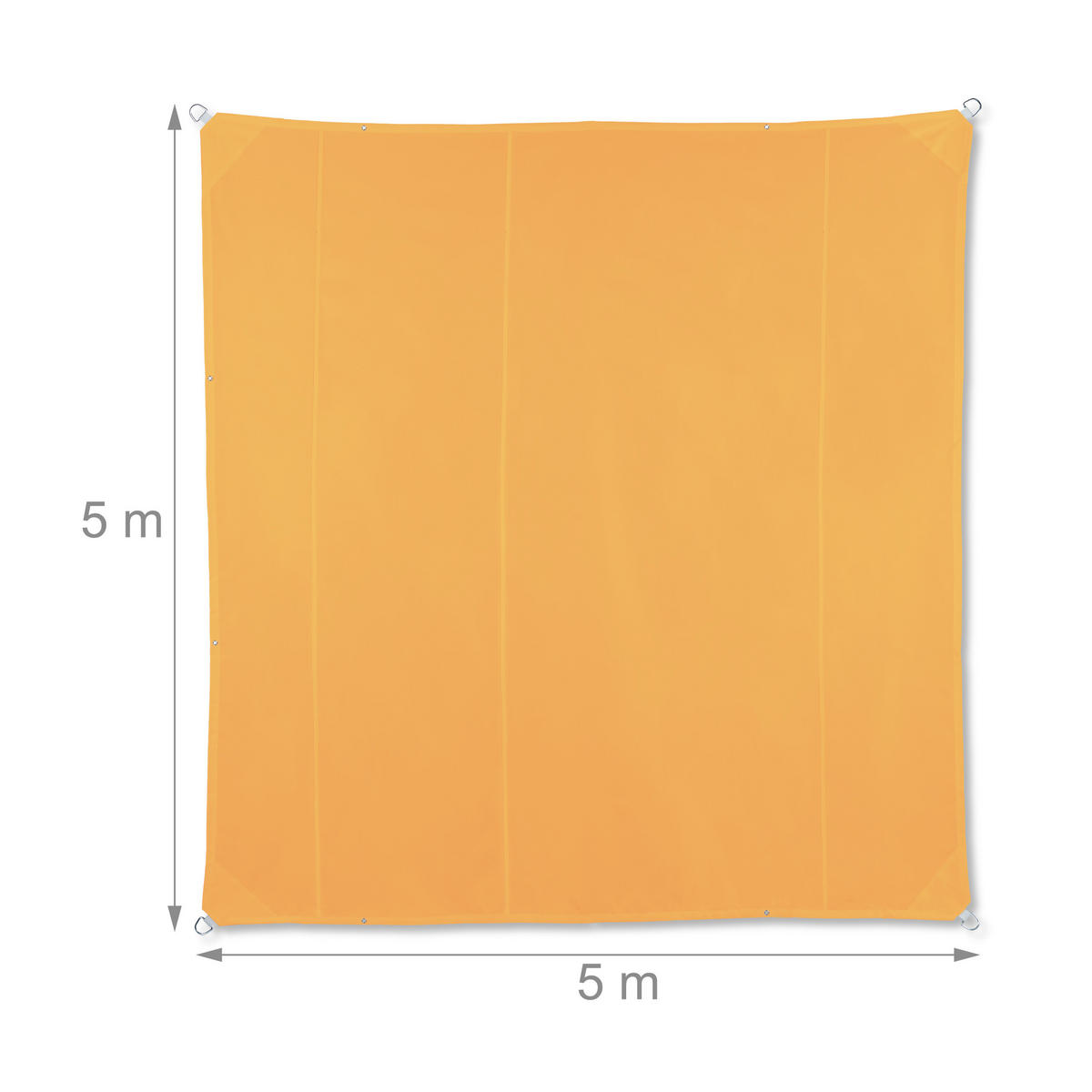 SONNENSEGEL - Gelb, Textil/Metall (500/500cm) - Relaxdays
