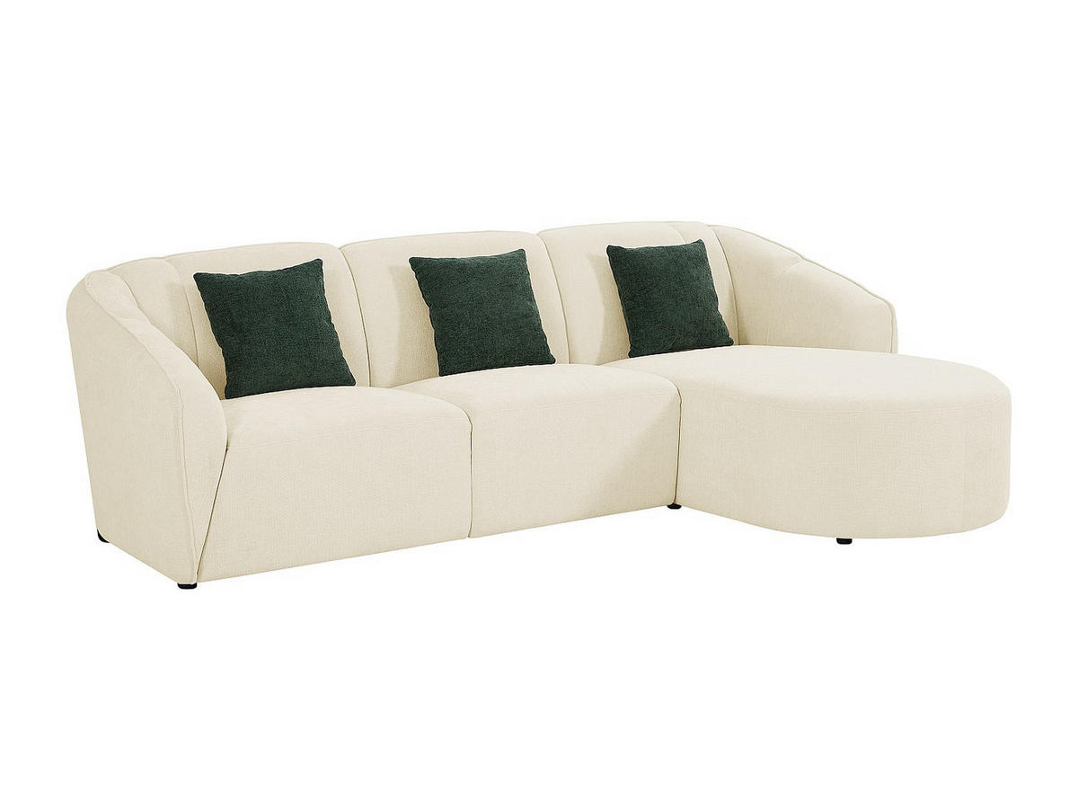ECKSOFA - Ecke rechts - Strukturstoff - Beige - NETOMIA - Beige, Textil (272/169cm) - Vente-Unique