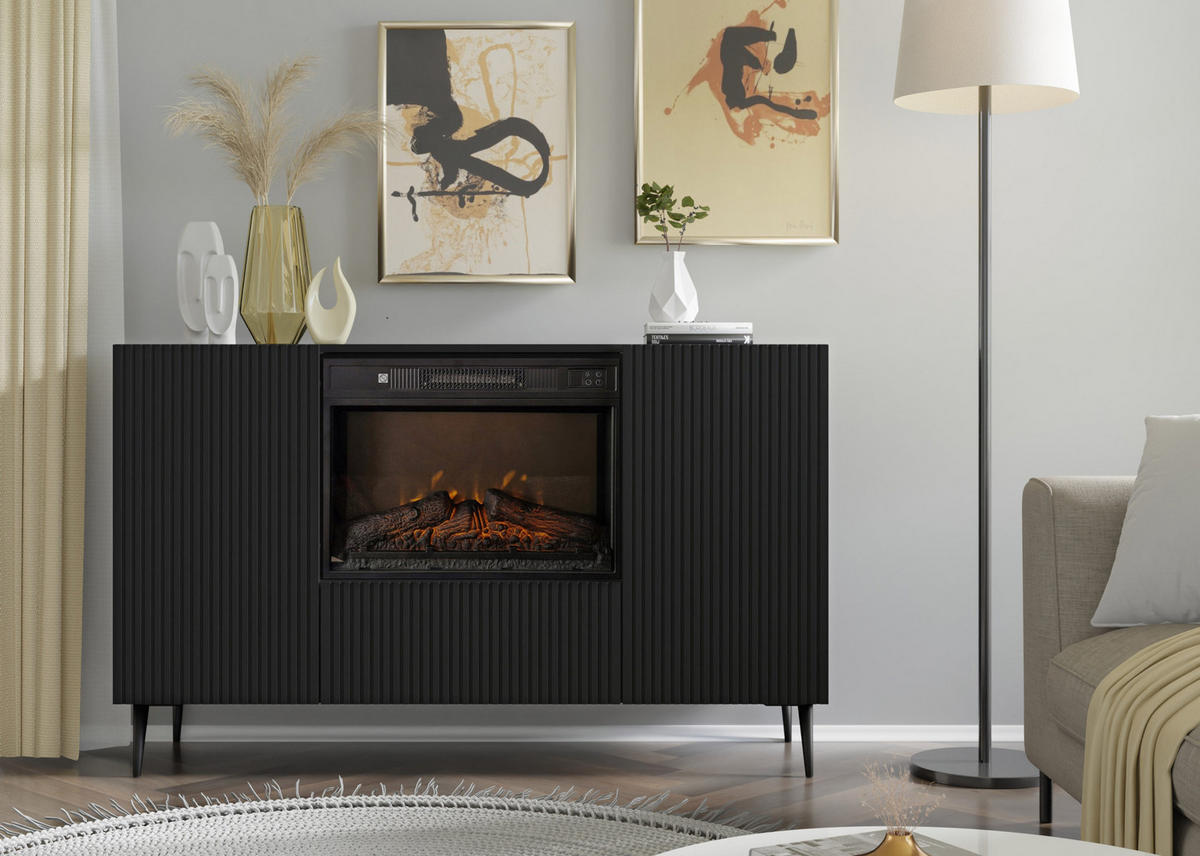 KOMMODE Schwarz 139,5/85,5/40 - Schwarz, Holzwerkstoff (140/85/40cm) - RAUMHIRSCH FURNITURE