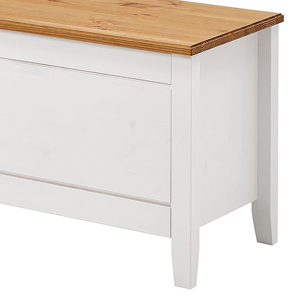 BETTTRUHE - Kiefer massiv - Weiß, Holz (136/47/38cm) - home24