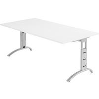 SCHREIBTISCH Serie-F 100/200/74 cm in Weiß - Weiß, Holzwerkstoff (100/200/74cm) - bümö