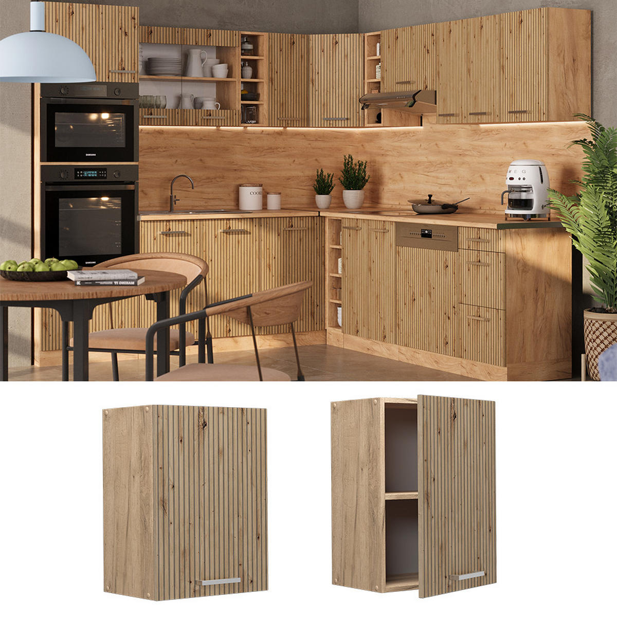 HÄNGESCHRANK R-Line Artisan-Eiche 45 cm - Honigeiche/Eiche Wotan, Holzwerkstoff (45/60/31cm) - Vicco