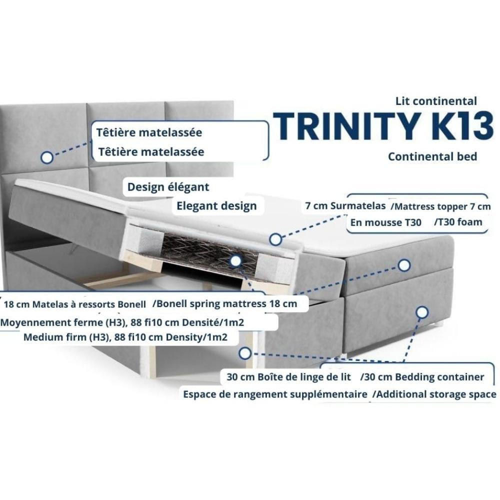 Thumbnail - Best For Home Boxbett, Silber, Textil, Höhe ca. 18 cm, Rechteckig, 140x200 cm, Schlafzimmer, Betten, Boxspringbetten