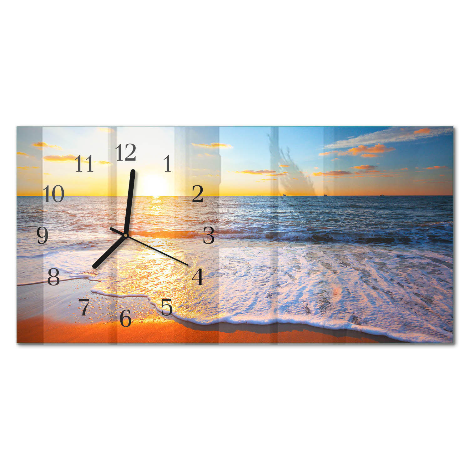 WANDUHR 60x30 cm - Abstraktion - Blau, Glas (60/30/0.4cm) - TULUP