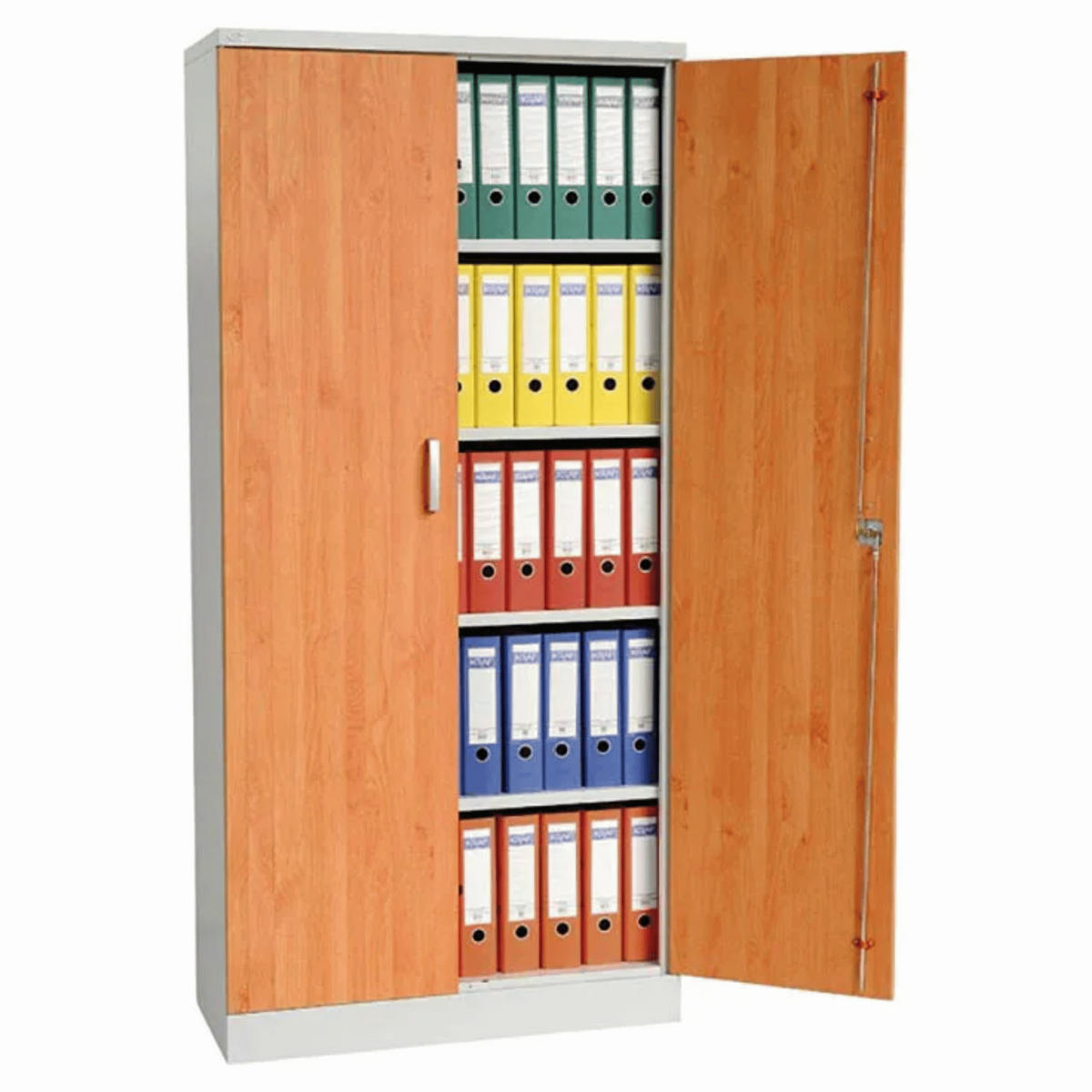 AKTENSCHRANK Beetle 4 Fachböden 195x92x42 cm Grau & Erle - Erlefarben, Metall (92/195/42cm)