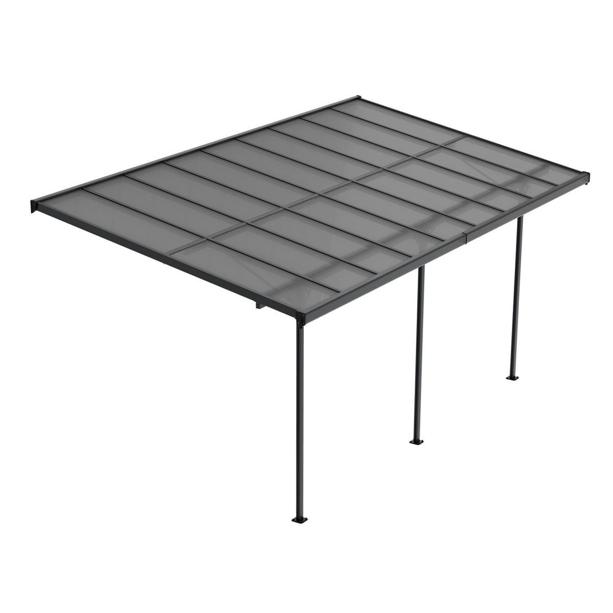 TERRASSENDACH Borneo Aluminium 5,5x3m dunkelgrau - Dunkelgrau, Metall (556/300/300cm) - Juskys