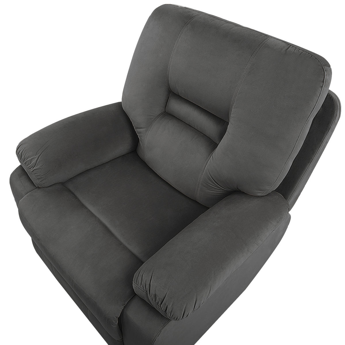 FERNSEHSESSEL Samtstoff dunkelgrau LED-Beleuchtung USB-Port elektrisch verstellbar Bergen - Grau, Textil (85/101/74cm) - Beliani