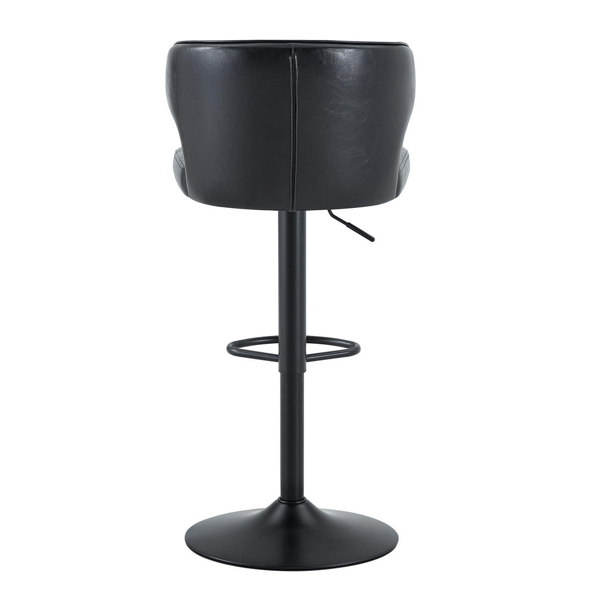 BARHOCKER 2er-Set mit Lehne, höhenverstellbar, drehbar, Black - Schwarz, Metall (45/110/49.71cm) - Meubliv