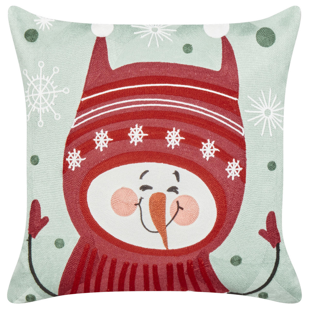 Dekokissen 2er-Set Rot 45/45 cm Cupcake - Rot/Weiß, Naturmaterialen (45/45cm) - Beliani