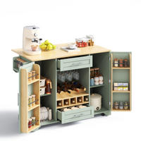 KÜCHENINSEL Antikgrün aus MDF mit ausziehbarer Arbeitsplatte 138 × 70 × 92 cm - Grün, Holzwerkstoff (138/92/70cm) - Luhomfu